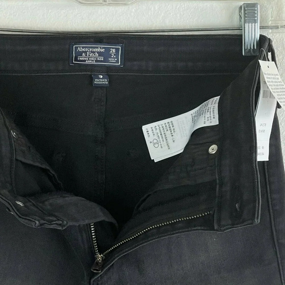 Abercrombie & Fitch Jeans Women's Sz 26/2R Simone High Rise Ankle Denim Black - Picture 9 of 10